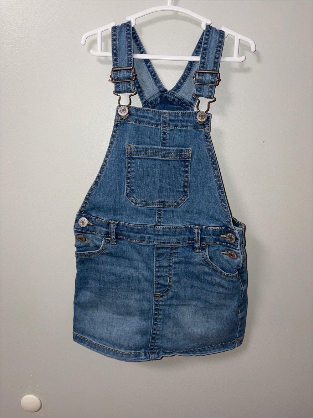 Thereabouts Blue Denim Overall Skirtall Dress Girls 3T